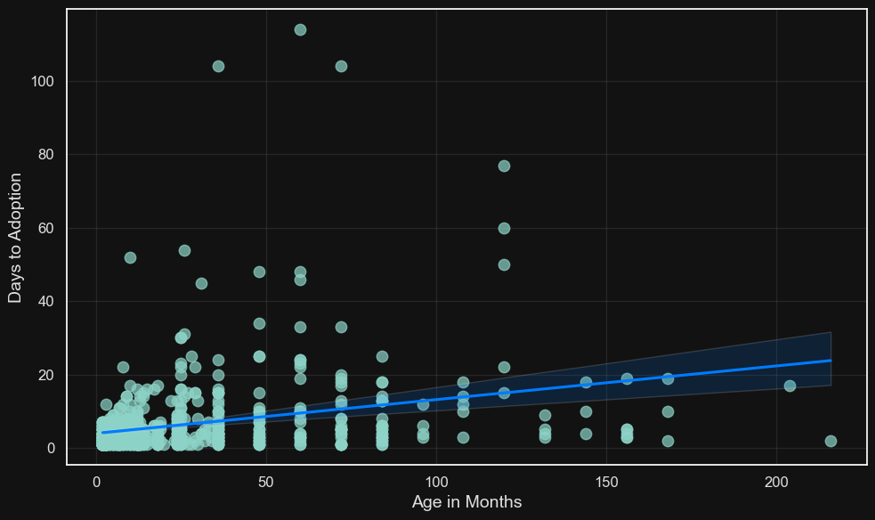 Scatter Plot Age by Adoption Time